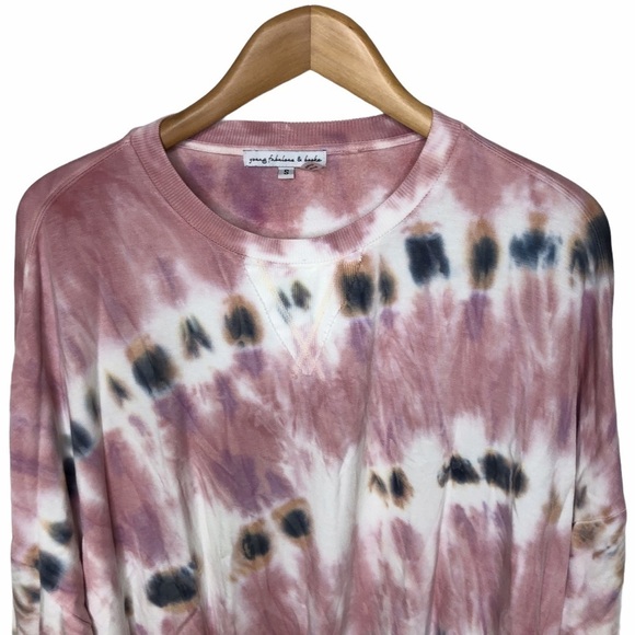 Young Fabulous & Broke Juliette Tie Dye Sweatshirt Pink Size Small Pullover - Picture 2 of 8